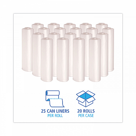 High Density Industrial Can Liners Coreless Rolls, 30 gal, 16 mic, 30
