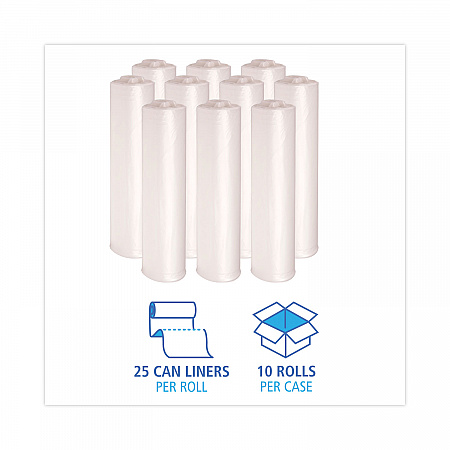 High Density Industrial Can Liners Coreless Rolls, 33 gal, 16 mic, 33