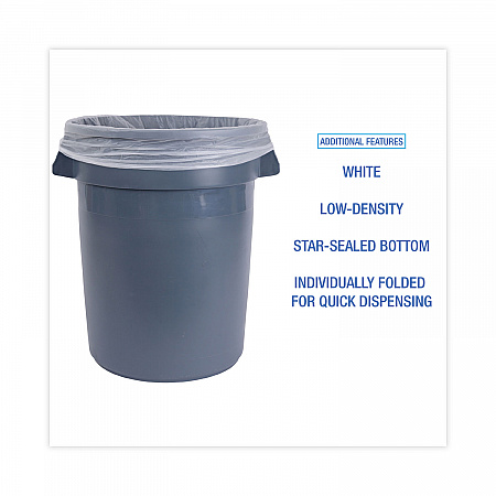 Linear Low Density Industrial Can Liners, 30 gal, 0.7 mil, 30