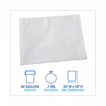 Linear Low Density Industrial Can Liners, 60 gal, 0.7 mil, 38