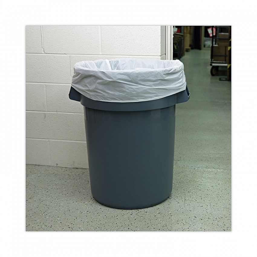 Linear Low Density Industrial Can Liners, 60 gal, 0.7 mil, 38" x 58", White, Flat Pack, 100/Carton (VW3858X)