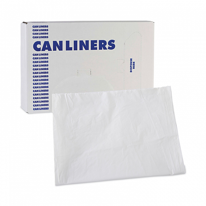 Linear Low Density Industrial Can Liners, 60 gal, 0.7 mil, 38" x 58", White, Flat Pack, 100/Carton (VW3858X)