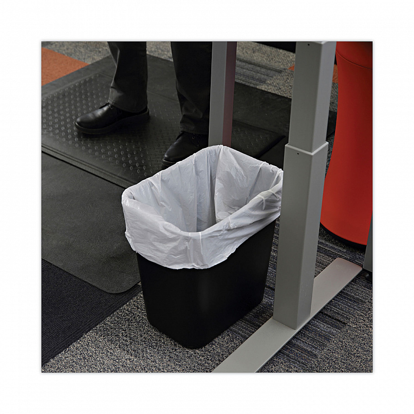 Linear Low Density Industrial Can Liners, 16 gal, 0.5 mil, 24" x 32", White, Flat Pack, 500/Carton (W2432X)