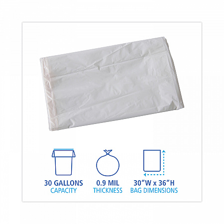 Linear Low Density Industrial Can Liners, 30 gal, 0.9 mil, 30