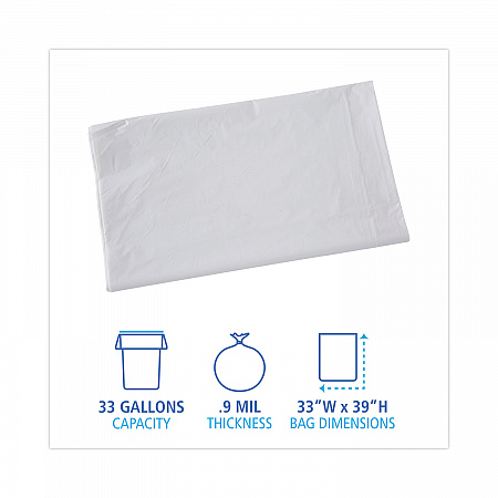 Linear Low Density Industrial Can Liners, 33 gal, 0.9 mil, 33