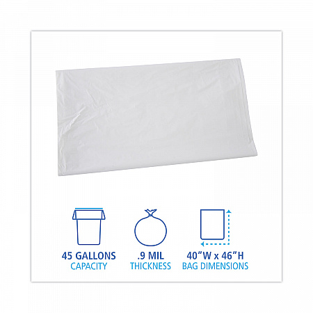 Linear Low Density Industrial Can Liners, 45 gal, 0.9 mil, 40