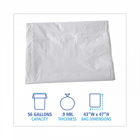 Linear Low Density Industrial Can Liners, 56 gal, 0.9 mil, 43