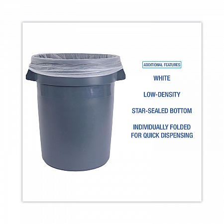 Linear Low Density Industrial Can Liners, 56 gal, 0.9 mil, 43