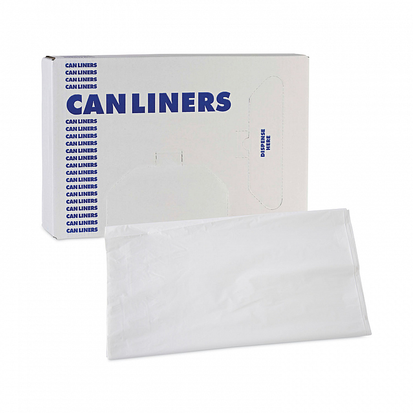 Linear Low Density Industrial Can Liners, 56 gal, 0.9 mil, 43" x 47", White, Flat Pack, 100/Carton (W4347X)