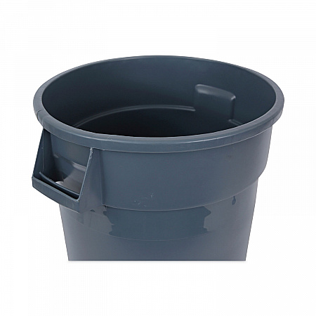 Round Waste Receptacle, 32 gal, Linear-Low-Density Polyethylene, Gray (32GLWRGRA)