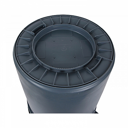 Round Waste Receptacle, 32 gal, Linear-Low-Density Polyethylene, Gray (32GLWRGRA)