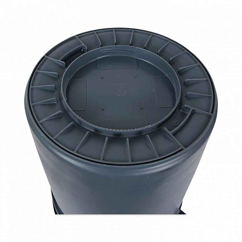 Round Waste Receptacle, 32 gal, Linear-Low-Density Polyethylene, Gray (32GLWRGRA)