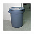 Lids for 32 gal Waste Receptacle, Flat-Top, Round, Plastic, Gray (32GLWRLIDG)