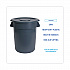 Round Waste Receptacle, 44 gal, Plastic, Gray (44GLWRGRA)
