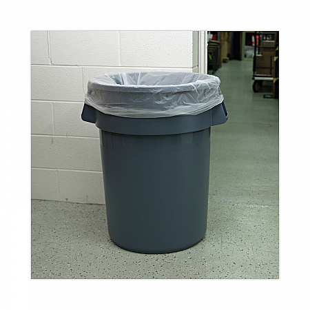 Round Waste Receptacle, 44 gal, Plastic, Gray (44GLWRGRA)