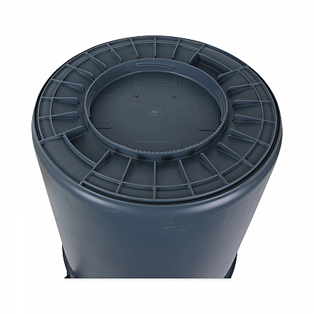 Round Waste Receptacle, 44 gal, Plastic, Gray (44GLWRGRA)