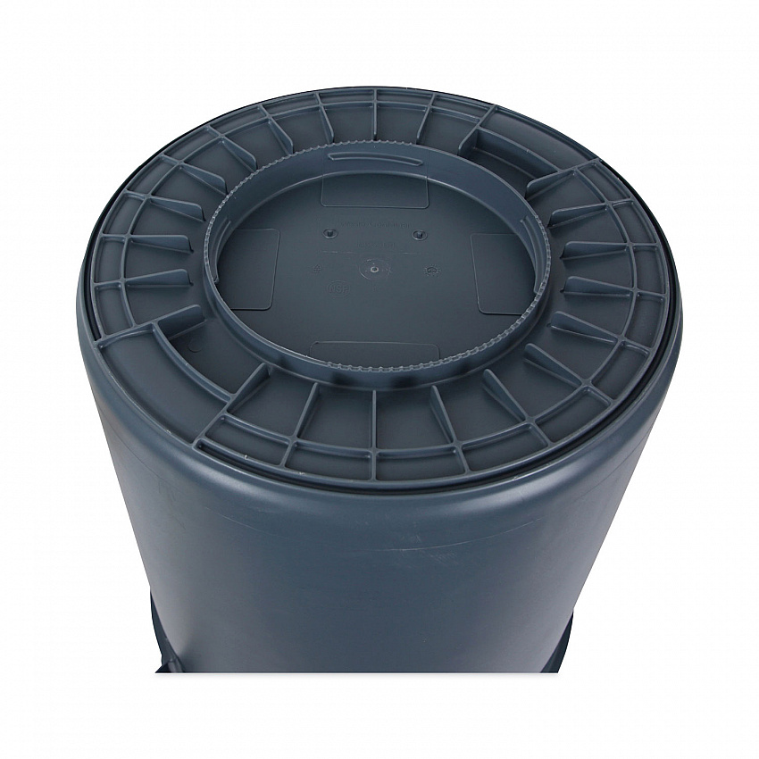 Round Waste Receptacle, 44 gal, Plastic, Gray (44GLWRGRA)