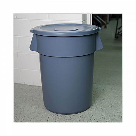 Lids for 44 gal Waste Receptacles, Flat-Top, Round, Plastic Gray (44GLWRLIDGRA)
