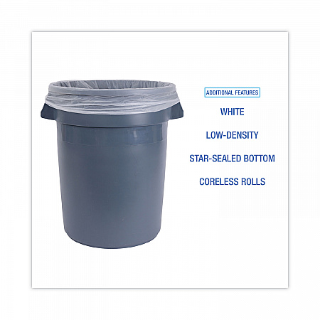 Low-Density Waste Can Liners, 33 gal, 0.6 mil, 33