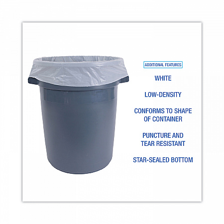 Low-Density Waste Can Liners, 60 gal, 0.5 mil, 38