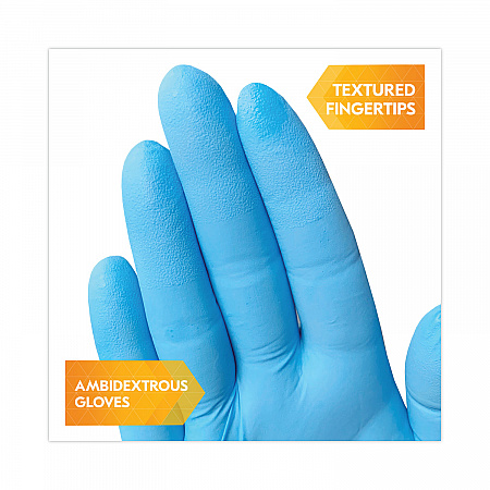 G10 Comfort Plus Blue Nitrile Gloves, Powder-Free, Large, 4 mil Thick, 9.5
