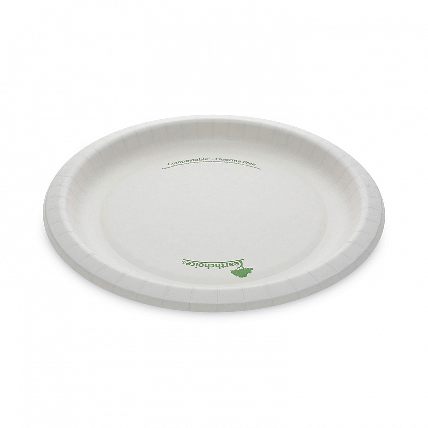 EarthChoice Pressware Compostable Dinnerware, Plate, Paper, 10" dia, White, 300/Carton (PSP10EC)