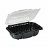 EarthChoice Vented Dual Color Microwavable Hinged Lid Container, 34 oz, 9 x 6 x 3.1, Black/Clear, Plastic, 140/Carton (DC961000B000)
