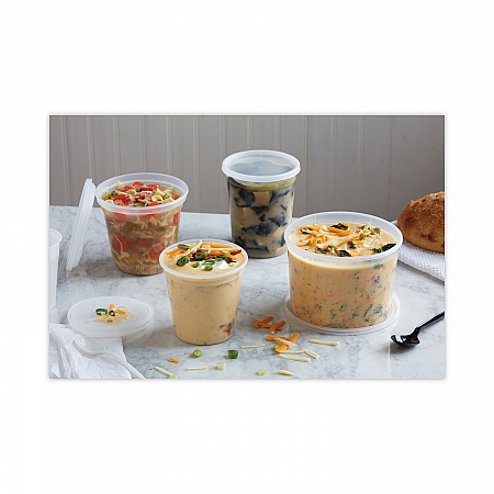 Newspring DELItainer Microwavable Container, 64 oz, 6.25 x 6.25 x 4.5, Natural, Plastic, 120/Carton (L6064)