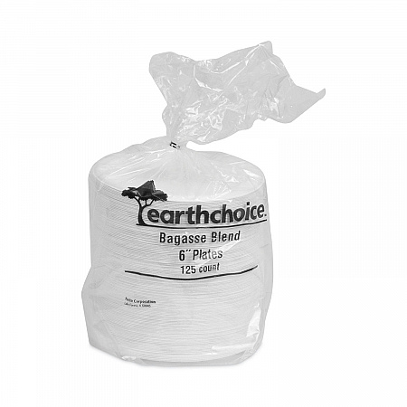 EarthChoice Compostable Fiber-Blend Bagasse Dinnerware, Plate, Sugarcane, 6