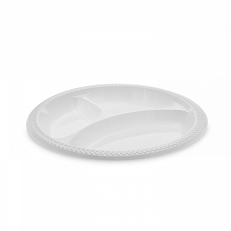 Meadoware Impact Plastic Dinnerware, 3-Compartment Plate, 10.25