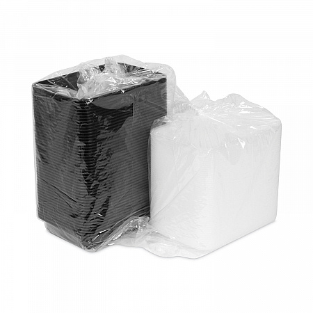 Newspring VERSAtainer Microwavable Containers, 16 oz, 7.4 x 5 x 2.2, Black/Clear, Plastic, 150/Carton (NC8168B)