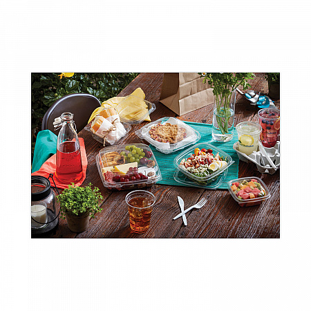 EarthChoice Square Recycled Bowl, 12 oz, 5 x 5 x 1.62, Clear, Plastic, 504/Carton (SAC0512)