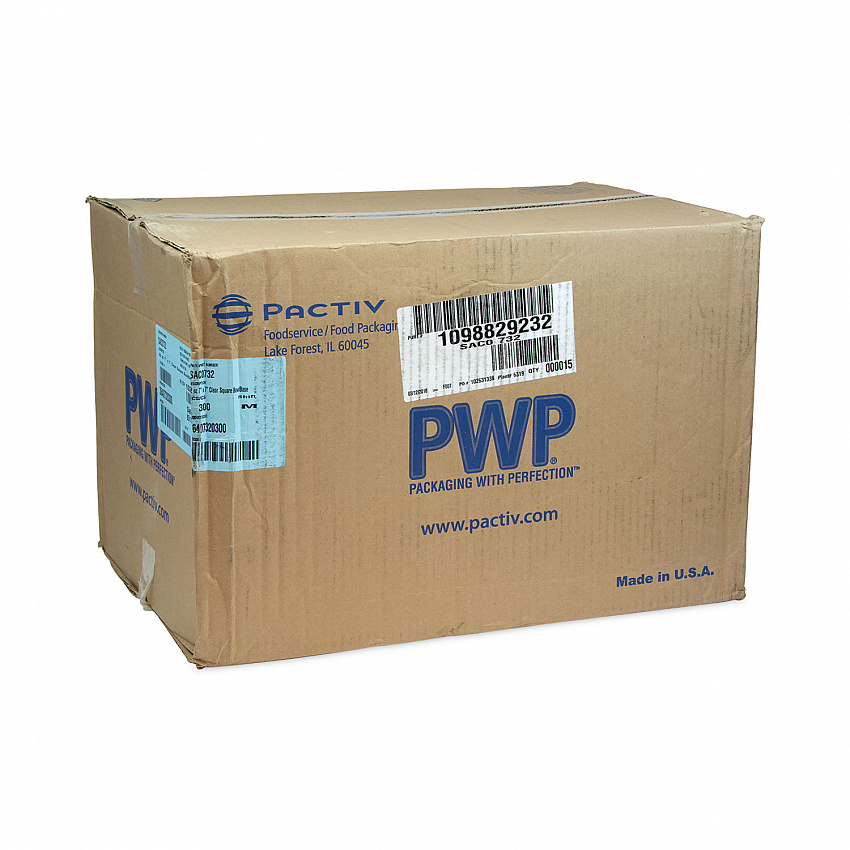 EarthChoice Square Recycled Bowl, 32 oz, 7 x 7 x 2, Clear, Plastic, 300/Carton (SAC0732)