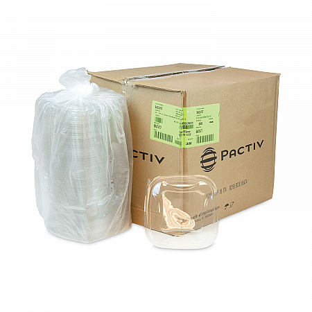 EarthChoice Square Recycled Bowl Flat Lid, 7.37 x 7.37 x 0.26, Clear, Plastic, 300/Carton (SACLF07)
