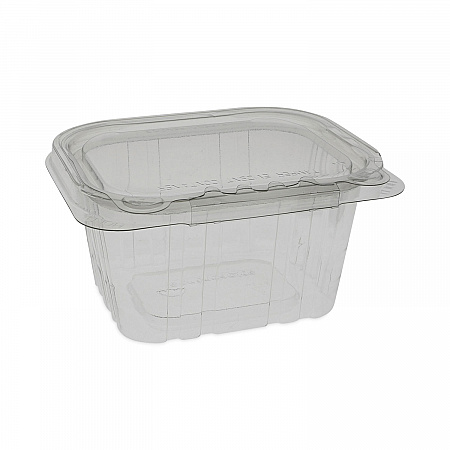 EarthChoice Tamper Evident Recycled Hinged Lid Deli Container, 16 oz, 5.37 x 4.5 x 2.62, Clear, Plastic, 304/Carton (TEHL5X416)