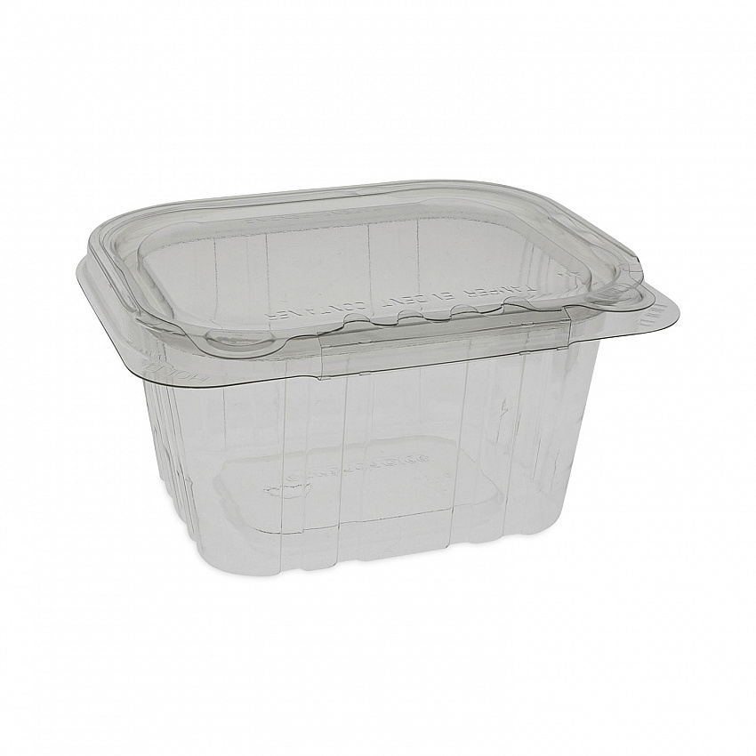 EarthChoice Tamper Evident Recycled Hinged Lid Deli Container, 16 oz, 5.37 x 4.5 x 2.62, Clear, Plastic, 304/Carton (TEHL5X416)