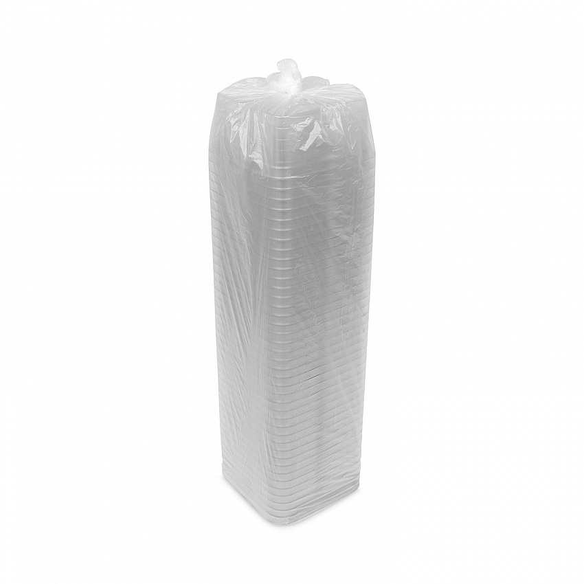 EarthChoice Square Recycled Bowl, 4 Compartments, 32 oz, 6.1 x 6.1 x 2.6, Clear, Plastic, 360/Carton (Y6S324C)