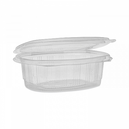 EarthChoice Recycled PET Hinged Container, 24 oz, 7.37 x 5.87 x 2.37, Clear, Plastic, 280/Carton (YCA910240000)