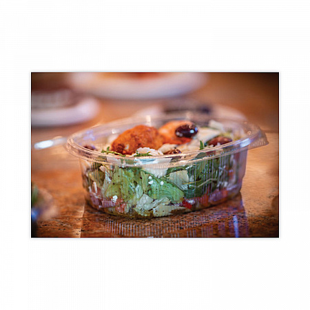 EarthChoice Recycled PET Hinged Container, 24 oz, 7.37 x 5.87 x 2.37, Clear, Plastic, 280/Carton (YCA910240000)