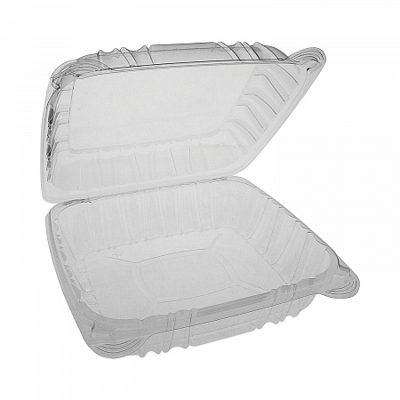 SENSATION SmartLock Hinged Lid Container, 8.5 x 8.34 x 3., Clear, Plastic, 200/Carton (YCI821200000)