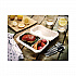 EarthChoice SmartLock Microwavable MFPP Hinged Lid Container, 2 Compartments, 9 x 6 x 3, White, Plastic, 270/Carton (YCN809620000)