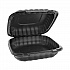 EarthChoice SmartLock Microwavable MFPP Hinged Lid Container, 8.35 x 8.35 x 3.1, Black, Plastic, 200/Carton (YCNB08010000)