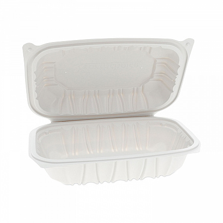 EarthChoice Vented Microwavable MFPP Hinged Lid Container, 9 x 6 x 2.75, White, Plastic, 170/Carton (YCNW0207)
