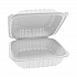 EarthChoice Vented Microwavable MFPP Hinged Lid Container, 8.4 x 8.7 x 3.1, White, Plastic, 146/Carton (YCNW0851)