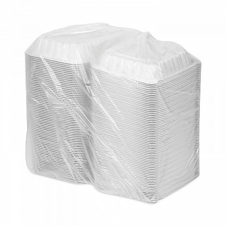 EarthChoice Vented Microwavable MFPP Hinged Lid Container, 8.4 x 8.7 x 3.1, White, Plastic, 146/Carton (YCNW0851)