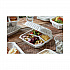 EarthChoice Vented Microwavable MFPP Hinged Lid Container, 3 Compartments, 8.4 x 8.7 x 3.1, White, Plastic, 146/Carton (YCNW0853)
