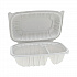 EarthChoice Vented Microwavable MFPP Hinged Lid Container, 2 Compartments, 9 x 6 x 3.1, White, Plastic, 170/Carton (YCNW02052)