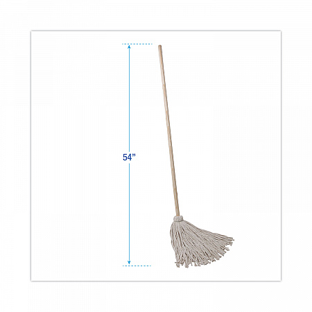 Handle/Deck Mops, #24 White Cotton Head, 54