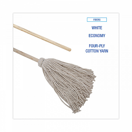Handle/Deck Mops, #24 White Cotton Head, 54