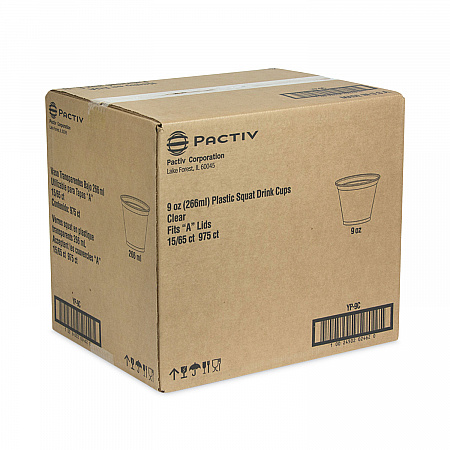 EarthChoice Recycled Clear Plastic Cold Cups, 9 oz, Clear, 975/Carton (YP9C)